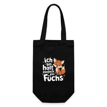 Fuchs Füchse Wildtier Waldtier Rotfuchs - Geschenkbeutel für Flaschen - Schwarz - Vorne