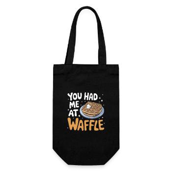 Waffeln Frühstück Süßigkeiten - Geschenkbeutel für Flaschen - Schwarz - Vorne