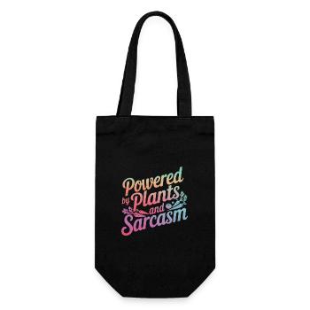 Vegetarisch Vegan Veggie Vegetarier - Geschenkbeutel für Flaschen - Schwarz - Vorne