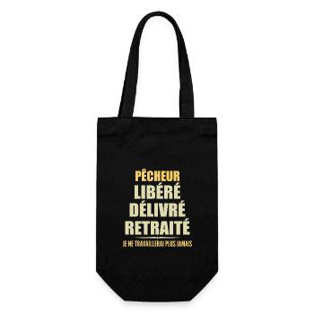 Fisherman Celebrates Retirement with Humor Gift - Gift Bag for Bottles - black - Front