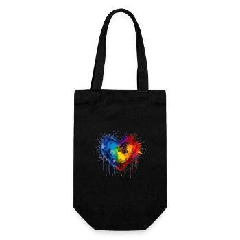 Pride Love Heart - Geschenkbeutel für Flaschen - Schwarz - Vorne