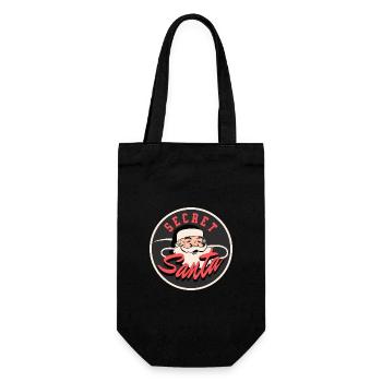 Père Noël secret vintage - Sac à bouteille - noir - Devant