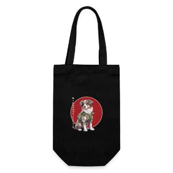 Japanese Australian Shepherd - Gift Bag for Bottles - black - Front