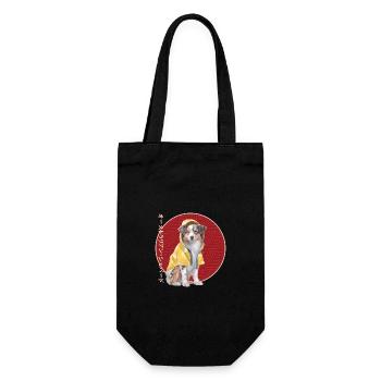 Japanese Australian Shepherd Raincoat - Gift Bag for Bottles - black - Front