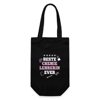Beste Chemielehrerin Geburtstag Chemie Lehrerin - Geschenkbeutel für Flaschen - Schwarz - Vorne