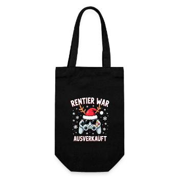 Rentier war ausverkauft gamer - Geschenkbeutel für Flaschen - Schwarz - Vorne