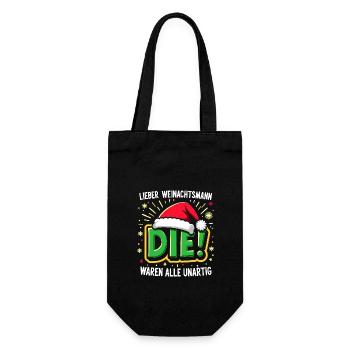 lieber guter weihnachtsmann Weihnachts - Geschenkbeutel für Flaschen - Schwarz - Vorne