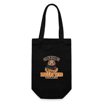 Les marmottes préfèrent le vin chaud au design hivernal - Sac à bouteille - noir - Devant