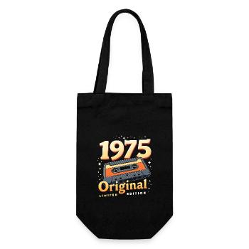 50. Geburtstag Mann Frau 50 Jahre 1975 Geschenk - Geschenkbeutel für Flaschen - Schwarz - Vorne