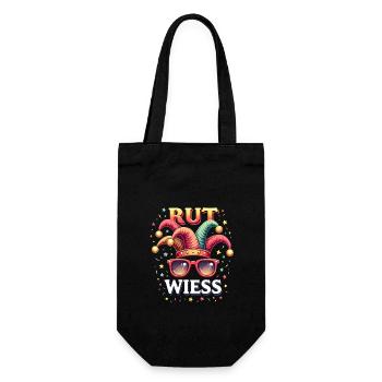 Köln Rut und Wiess - Karneval Outfit - Geschenkbeutel für Flaschen - Schwarz - Vorne