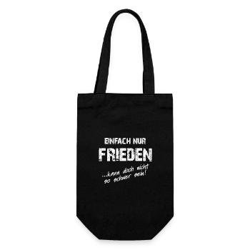 Einfach nur Frieden für alle - Geschenkbeutel für Flaschen - Schwarz - Vorne