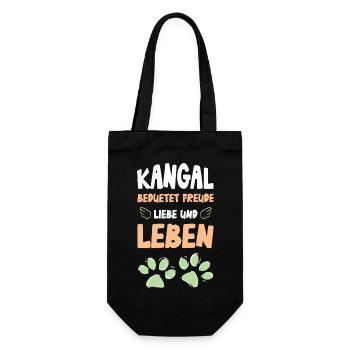 Kangal Freude Liebe Leben Shirt - Geschenkbeutel für Flaschen - Schwarz - Vorne