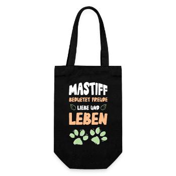 Mastiff Liebe und Leben Motiv - Geschenkbeutel für Flaschen - Schwarz - Vorne