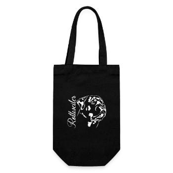 ROTTWEILER Hundeportrait Hunde Hund Wilsigns - Geschenkbeutel für Flaschen - Schwarz - Vorne