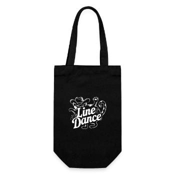 Line Dance Katze ich liebe Katzen und Line Dance - Geschenkbeutel für Flaschen - Schwarz - Vorne