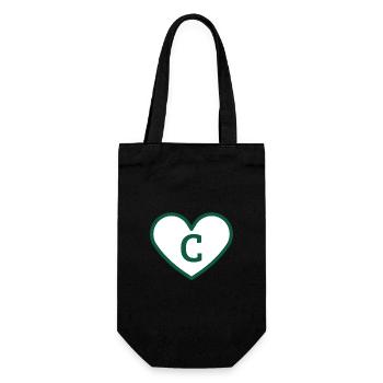Letter c heart sport trend green - gift idea - Gift Bag for Bottles - black - Front