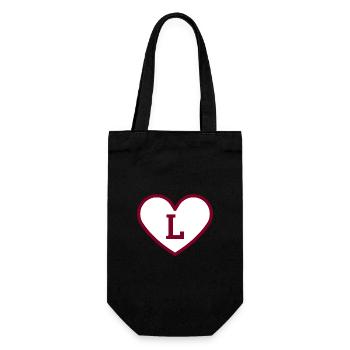 Letter l heart sport trend burgundy - gift idea - Gift Bag for Bottles - black - Front