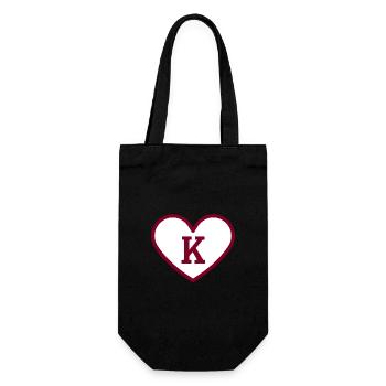 Letter k heart sport trend burgundy - gift idea - Gift Bag for Bottles - black - Front