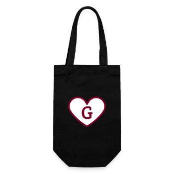 Letter g heart sport trend burgundy - gift idea - Gift Bag for Bottles - black - Front