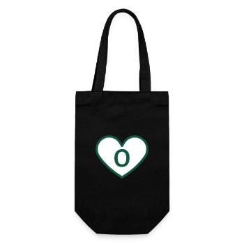 Letter o heart sport trend green - gift idea - Gift Bag for Bottles - black - Front