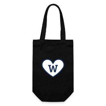 Lettre w cœur sport tendance bleu - idée cadeau - Sac à bouteille - noir - Devant