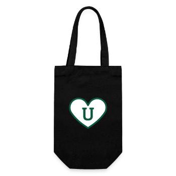 Letter u heart sport trend green - gift idea - Gift Bag for Bottles - black - Front
