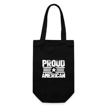 Stolz auf Amerika Flaggenmotiv - Geschenkbeutel für Flaschen - Schwarz - Vorne