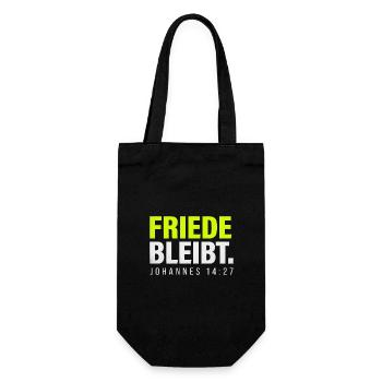 Friede bleibt – Johannes 14,27 - Geschenkbeutel für Flaschen - Schwarz - Vorne