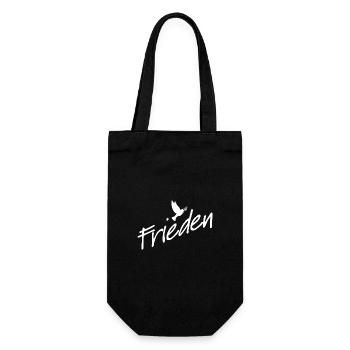 Einfach Frieden für alle - mit Friedenstaube - Geschenkbeutel für Flaschen - Schwarz - Vorne