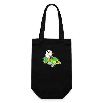 Lustiges Schaf T-Shirt Schaf Rasenmäher MÄH - Geschenkbeutel für Flaschen - Schwarz - Vorne