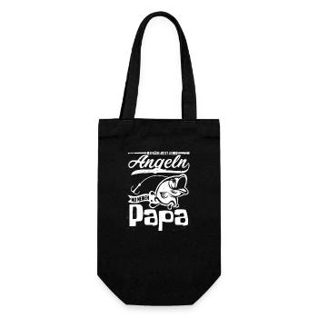 Angeln mit Papa Ich wäre jetzt lieber Angeln mit - Geschenkbeutel für Flaschen - Schwarz - Vorne