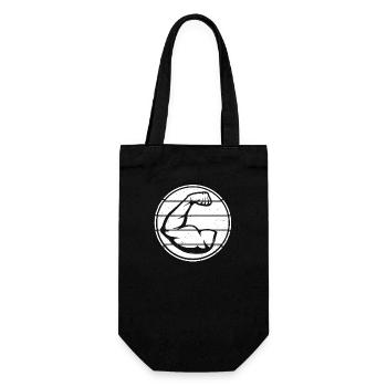 Muscles Biceps Arm Strong Fitness Workout Retro - Gift Bag for Bottles - black - Front