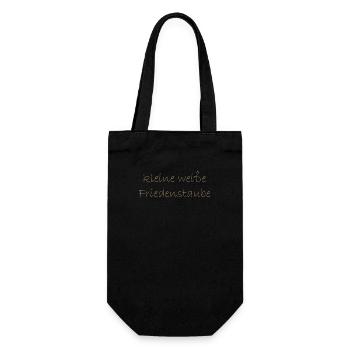 kleine weisse friedenstaube. - Geschenkbeutel für Flaschen - Schwarz - Vorne