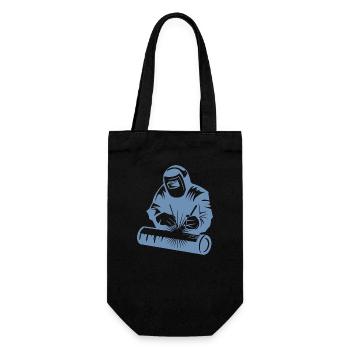 Welder silhouette during arc welding - Gift Bag for Bottles - black - Front