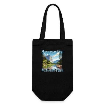 Yosemite National Park: Bunte Landschaft im - Geschenkbeutel für Flaschen - Schwarz - Vorne