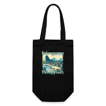 Grunge-Landschaft der Insel Kalanggaman: - Geschenkbeutel für Flaschen - Schwarz - Vorne
