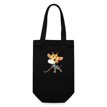 Giraffe Ice Hockey Player: A Funny and Unique - Gift Bag for Bottles - black - Front