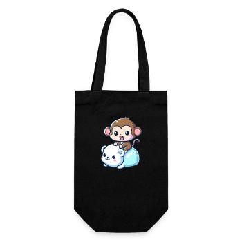 Polar Bear Cute Companion Monkey - Gift Bag for Bottles - black - Front
