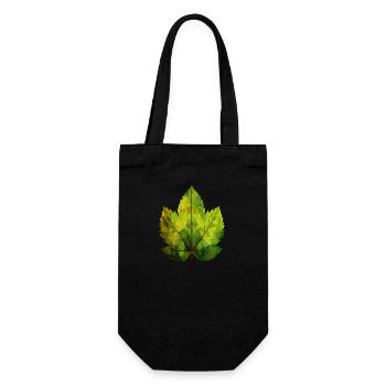 Kastanienzauber: Baum und Blatt in Harmonie - Geschenkbeutel für Flaschen - Schwarz - Vorne