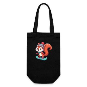 Winter Adventures with Squirrels – Snowboarding Fun - Gift Bag for Bottles - black - Front
