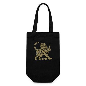 Silhouette minimaliste de joueur de hockey sur glace tigre - Sac à bouteille - noir - Devant