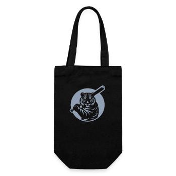Minimalist Tiger Baseball Player Silhouette - Gift Bag for Bottles - black - Front