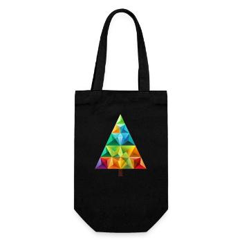 Colorful Festive Magic: Rainbow Christmas Tree - Gift Bag for Bottles - black - Front