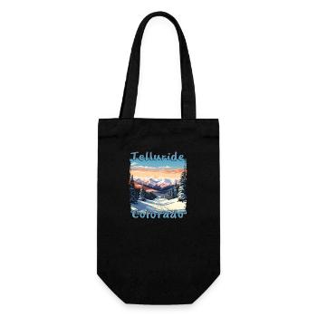 Telluride, Colorado, USA - Ski & Snowboard - Gift Bag for Bottles - black - Front