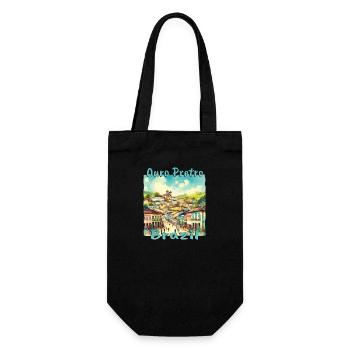 Ouro Preto, Brasilien - Grunge-Urlaub in den - Geschenkbeutel für Flaschen - Schwarz - Vorne