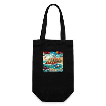 Port de Barcelone - Grunge Design - Sac à bouteille - noir - Devant