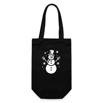 Snowman Silhouette Minimalist - Gift Bag for Bottles - black - Front