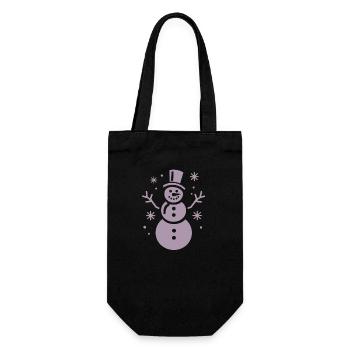 Snowman Silhouette Minimalist - Gift Bag for Bottles - black - Front