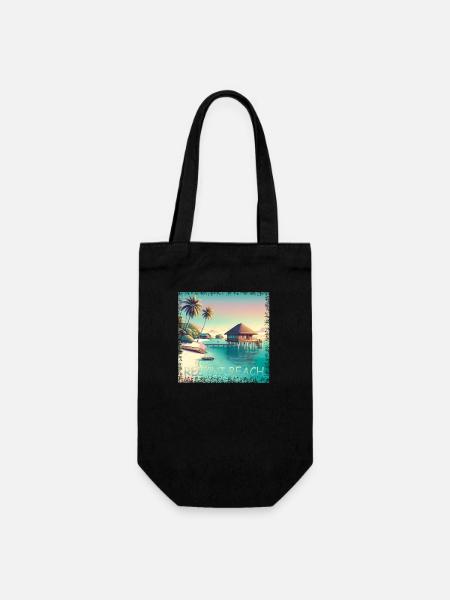 Malediven Reethi Beach – Grunge Urlaubsparadies - Geschenkbeutel für Flaschen - Schwarz