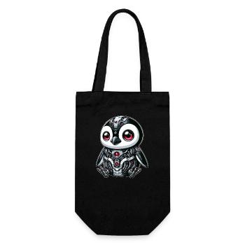 Cyborg Panda : Robot futuriste - Sac à bouteille - noir - Devant